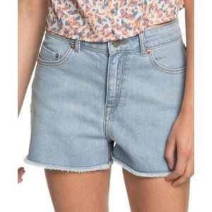 NWT ROXY Kissing The Swell Cutoff Denim Shorts 26